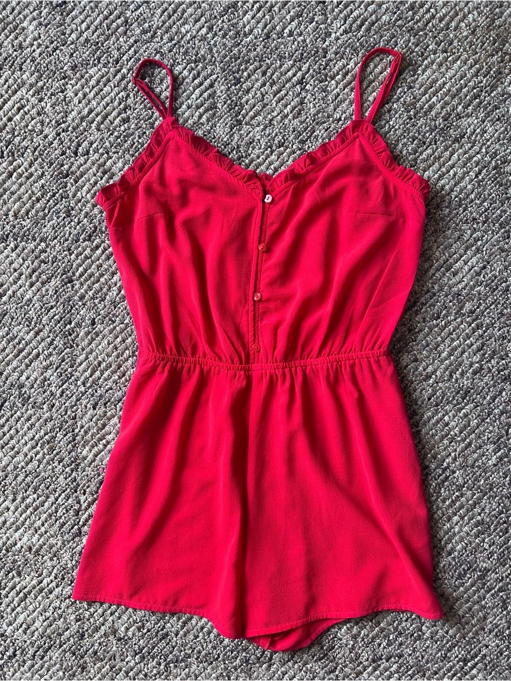Women's Red Spaghetti-Strap Romper - Size 6 - Like New